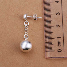 silver plated earing sterling silver jewelry chain bead earrings smte27 J4U66