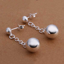 silver plated earing sterling silver jewelry chain bead earrings smte27 J4U66