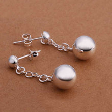 silver plated earing sterling silver jewelry chain bead earrings smte27 J4U66