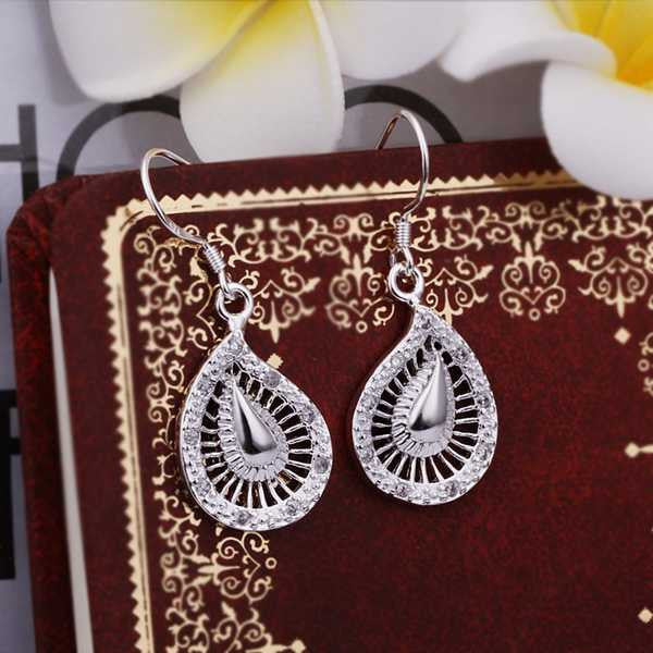 silver plated earing sterling silver jewelry inlaid stone earrings smte31 J4U66
