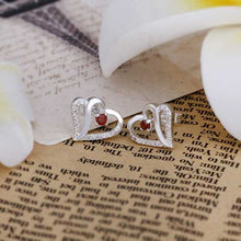 silver plated earing sterling silver jewelry inlaid stone heart stud earrings smte371 J4U66