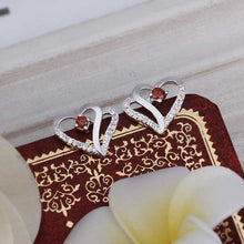 silver plated earing sterling silver jewelry inlaid stone heart stud earrings smte371 J4U66