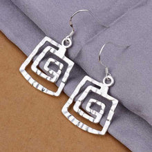 silver plated earing sterling silver jewelry square thread earrings smte344 J4U66