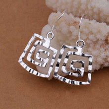 silver plated earing sterling silver jewelry square thread earrings smte344 J4U66
