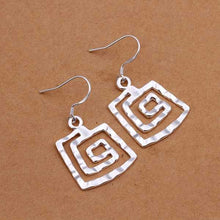 silver plated earing sterling silver jewelry square thread earrings smte344 J4U66