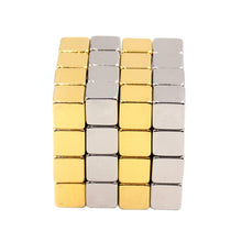 magnetic cube 5 mm 4 pieces neodymium magnets magnetic cube squares magic puzzle educational toy diy golden silver J4U66