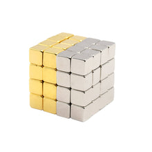 magnetic cube 5 mm 4 pieces neodymium magnets magnetic cube squares magic puzzle educational toy diy golden silver J4U66