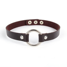 punk women ladies gothic leatherchoker heart chain spike rivet buckle collar necklace J4U66