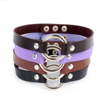 Punk Ladies Gothic Leather Choker Heart Chain Spike Rivet Buckle Collar Necklace J4U66