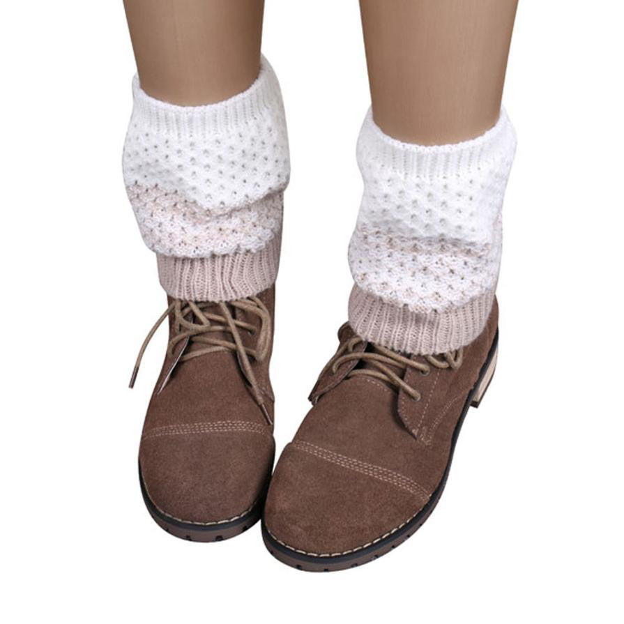 Women Ladies Crochet Knitted Shell Design Boot Cuffs Toppers Knit Leg Warmers Short Liner Boot Socks J4U66