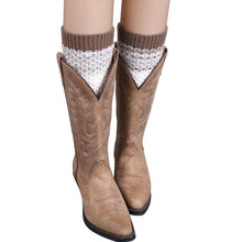 Women Ladies Crochet Knitted Shell Design Boot Cuffs Toppers Knit Leg Warmers Short Liner Boot Socks J4U66