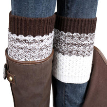Women Ladies Crochet Knitted Shell Design Boot Cuffs Toppers Knit Leg Warmers Short Liner Boot Socks J4U66