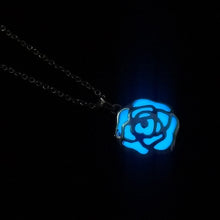 romantic style collar necklace brass alloy luminous night glowing rose flower pendant necklace fine jewelry for girl J4U66