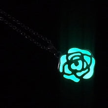 romantic style collar necklace brass alloy luminous night glowing rose flower pendant necklace fine jewelry for girl J4U66