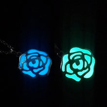 romantic style collar necklace brass alloy luminous night glowing rose flower pendant necklace fine jewelry for girl J4U66