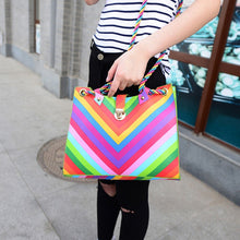 Trendy Women Girl Shoulder Bag Colorful Print Faux Leather Satchel Crossbody Tote Handbag bolsa feminina J4U66