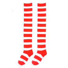 Women Girls Cute Striped Thigh High Stocking Over Knee Ladies Fashion Casual Halloween Cosplay Stockings J4U66