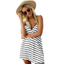 womens dress sleeveless sexy club striped beach dress casual plus size women dress backless vestidos J4U66