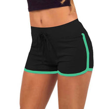 Yo-Ga Drawstring Shorts Casual Loose Cotton Contrast Binding Side Split Elastic Waist Short Femme J4U66