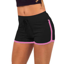 Yo-Ga Drawstring Shorts Casual Loose Cotton Contrast Binding Side Split Elastic Waist Short Femme J4U66