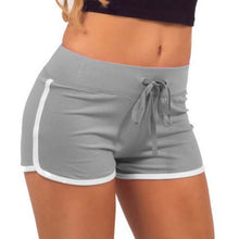 Yo-Ga Drawstring Shorts Casual Loose Cotton Contrast Binding Side Split Elastic Waist Short Femme J4U66