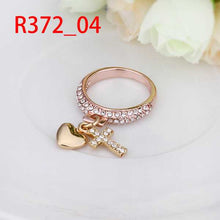 jewelry 18k gp cross and heart rings for women ring 372 J4U66