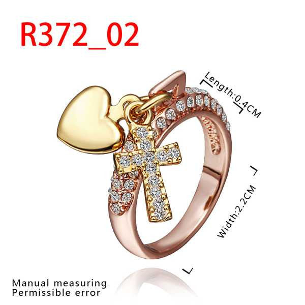 jewelry 18k gp cross and heart rings for women ring 372 J4U66