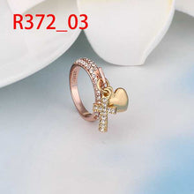 jewelry 18k gp cross and heart rings for women ring 372 J4U66