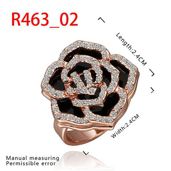 jewelry 18k gp white edge black rings for women ring 43 J4U66