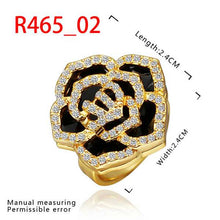 jewelry 18k gp yellow edge black rings for women ring 45 J4U66