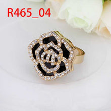 jewelry 18k gp yellow edge black rings for women ring 45 J4U66