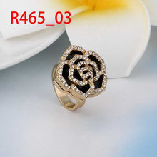jewelry 18k gp yellow edge black rings for women ring 45 J4U66