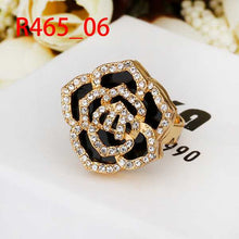 jewelry 18k gp yellow edge black rings for women ring 45 J4U66