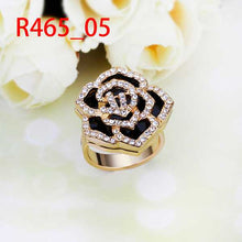 jewelry 18k gp yellow edge black rings for women ring 45 J4U66