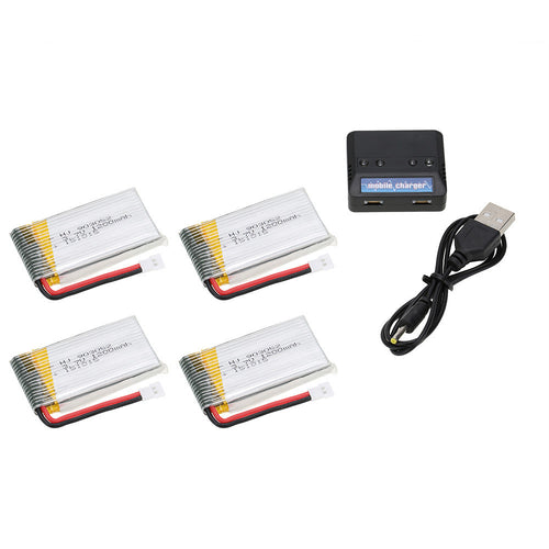 4pcs 1200mah rc lipo battery 3 7v with 4 in 1 charger set for syma x5sw x5sc rc quadcopter parts J4U66