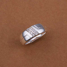 silver ring silver plated jewelry ring double inlaid stone rings smtr23 J4U66