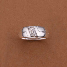 silver ring silver plated jewelry ring double inlaid stone rings smtr23 J4U66