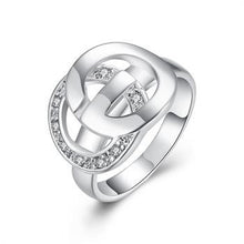 silver ring silver plated ring inlaid stone finger rings smtr21 J4U66
