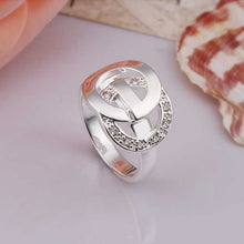 silver ring silver plated ring inlaid stone finger rings smtr21 J4U66