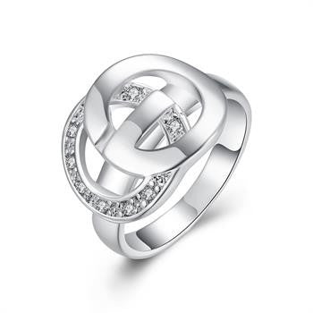 silver ring silver plated ring inlaid stone finger rings smtr21 J4U66