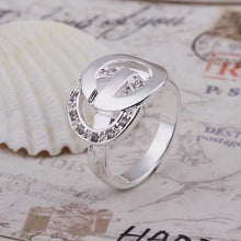 silver ring silver plated ring inlaid stone finger rings smtr21 J4U66