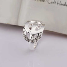 silver ring silver plated ring inlaid stone finger rings smtr21 J4U66