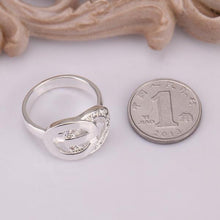 silver ring silver plated ring inlaid stone finger rings smtr21 J4U66
