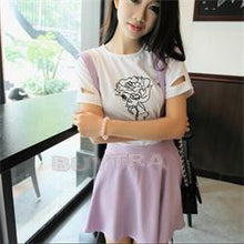 Women Suspender Skirt Pastel Skater Flared Pleated Mini Dress Belt Waist J4U66