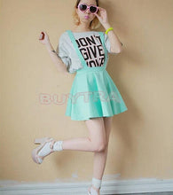 Women Suspender Skirt Pastel Skater Flared Pleated Mini Dress Belt Waist J4U66