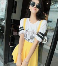 Women Suspender Skirt Pastel Skater Flared Pleated Mini Dress Belt Waist J4U66