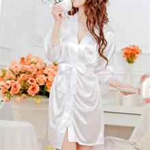Sexy Lingerie Satin Lace Kimono Intimate Sleepwear Robe Sexy Night GownWomen Sexy underwear 5 Colors  J4U66