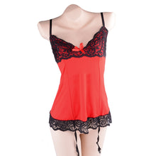 sexy lingerie women lace dress red babydoll sleepwear g-string underwear sets J4U66