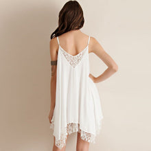 Women's Lace Sleeveless Short Dress Beach Dress V Neck Mini Dress S-XL J4U66
