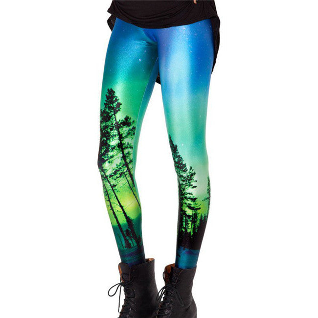 Women 3D Printed Leggings Stretchy Jeggings Pencil Pants Trousers Joggers 15 Patterns 1PY J4U66